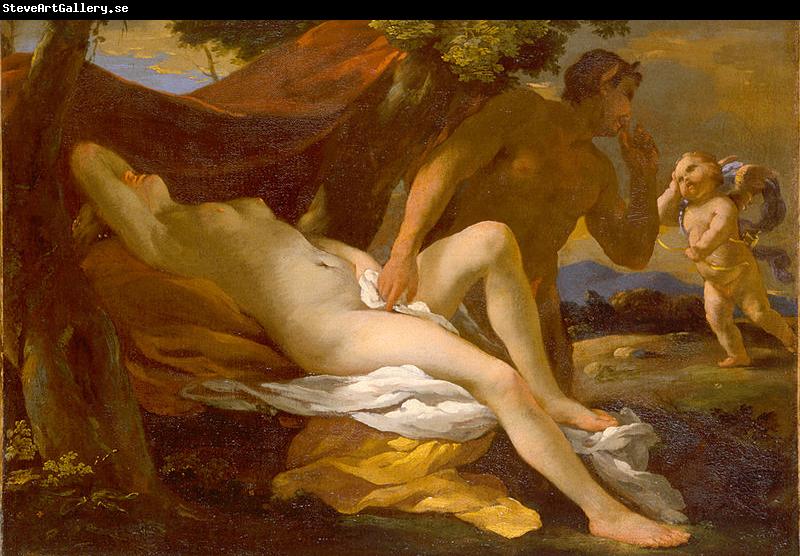 Nicolas Poussin Jupiter and Antiope or Venus and Satyr